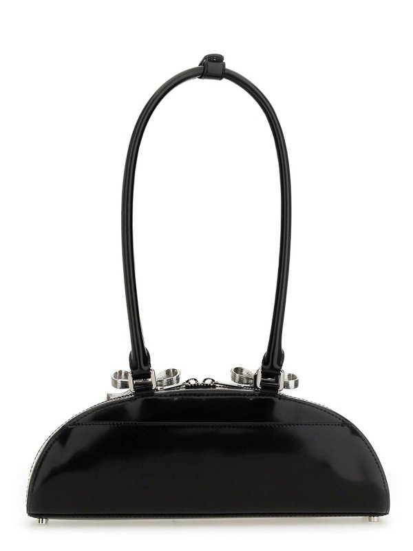 ショルダーバッグ・ポシェット SELF-PORTRAIT Woman Shoulder bag Black RS25304B BLACK Black Leather Curved Shoulder Bag – self-portrait-US