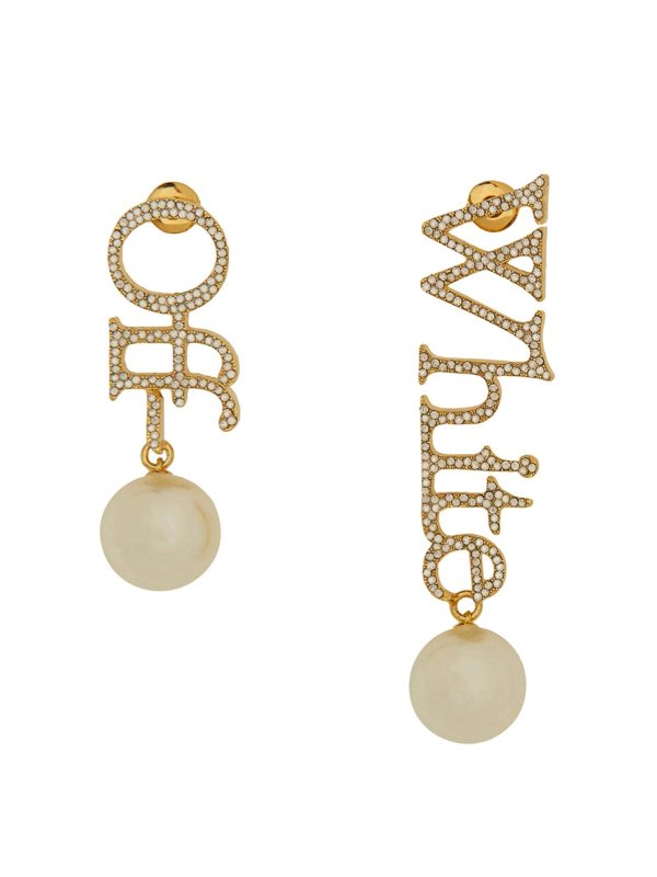 OFF-WHITE: Earrings - Logo Earrings