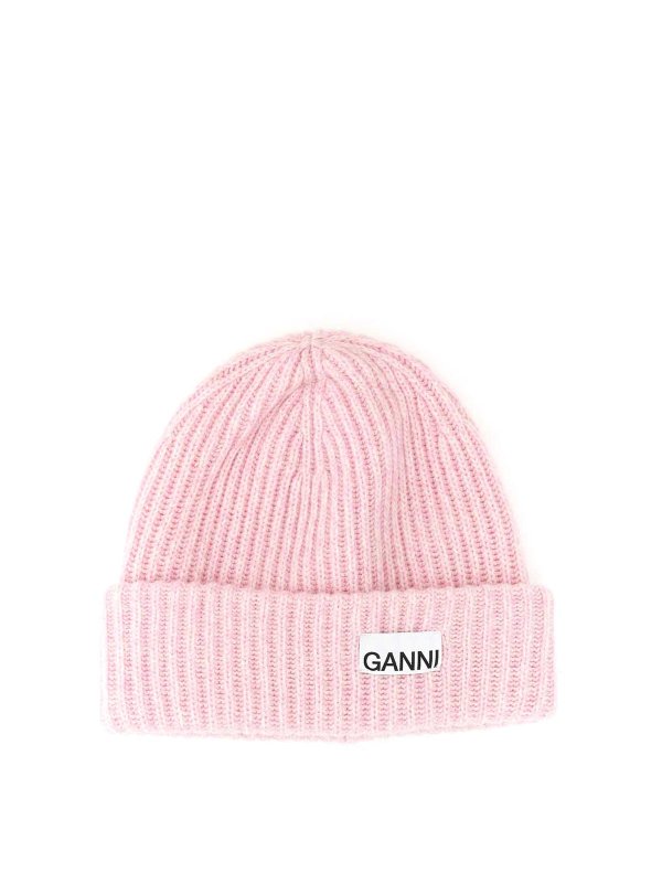 GANNI: Bonnets - Bonnet - Couleur Chair