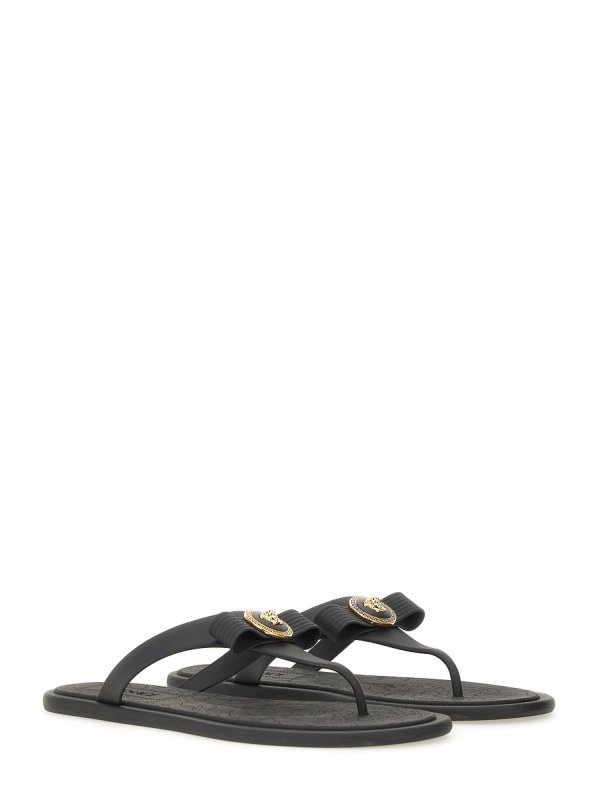 The Best Shops VERSACE: sandals - Slide Sandal With Gianni Ribbon