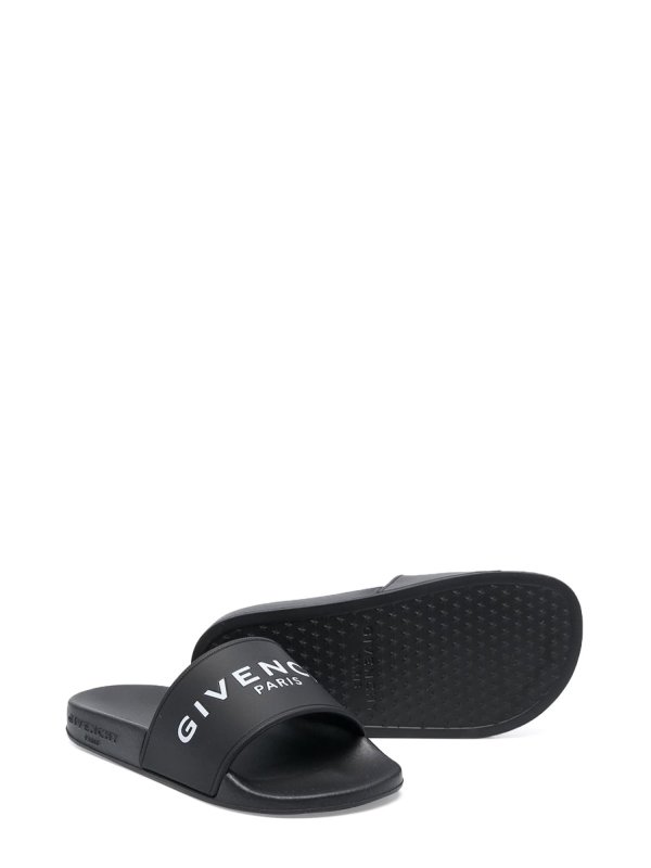 The Best Shops GIVENCHY: sandals - Rubber Logo Slippers