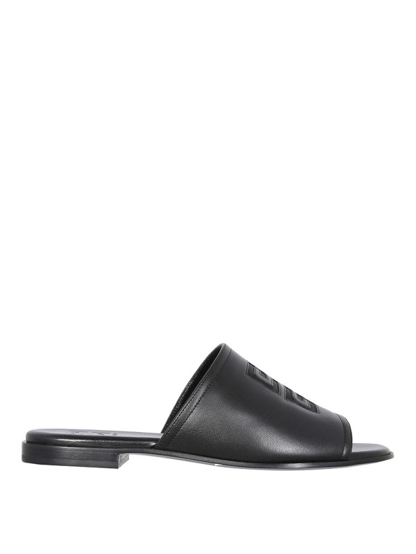 GIVENCHY: mules shoes - Leather Flat Mules