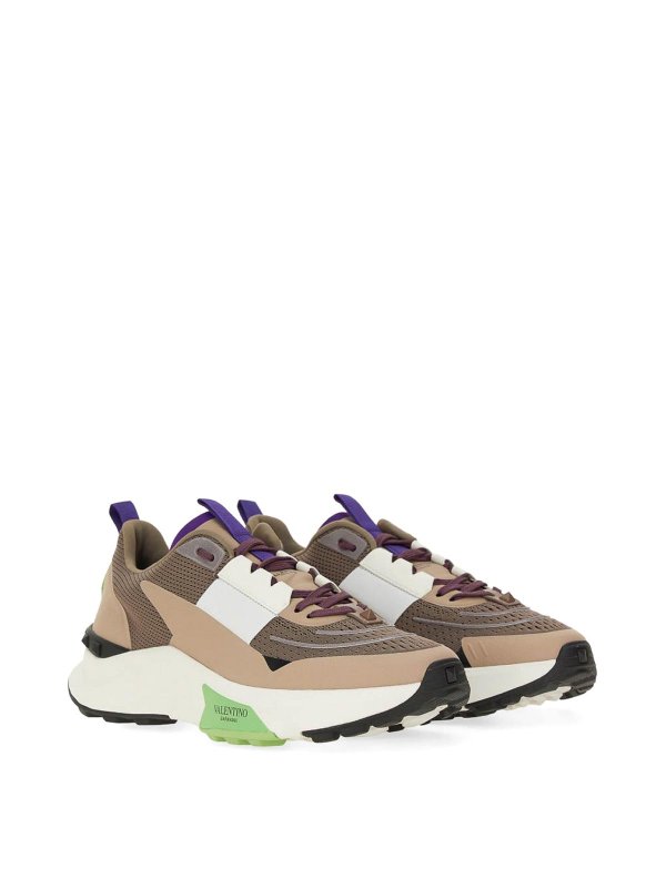 VALENTINO GARAVANI: trainers online - Leather And Mesh Sneaker