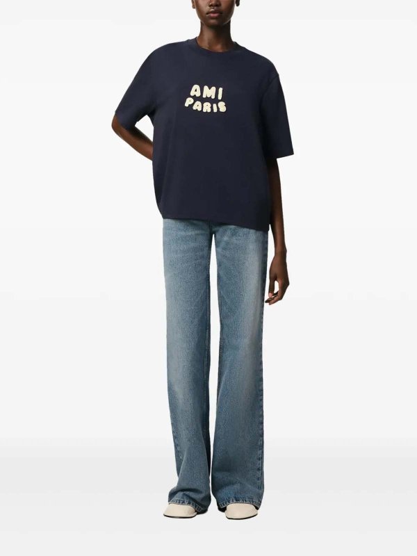 The Best Shops AMI PARIS: t-shirts - T-Shirt With  Patch