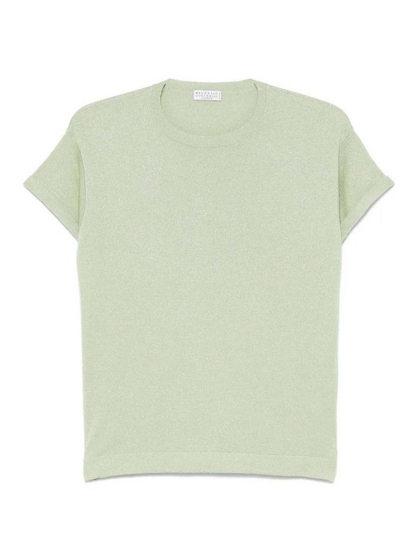 BRUNELLO CUCINELLI: Strickpullover mit Rundhalsausschnitt - Rundhalspullover - Grün