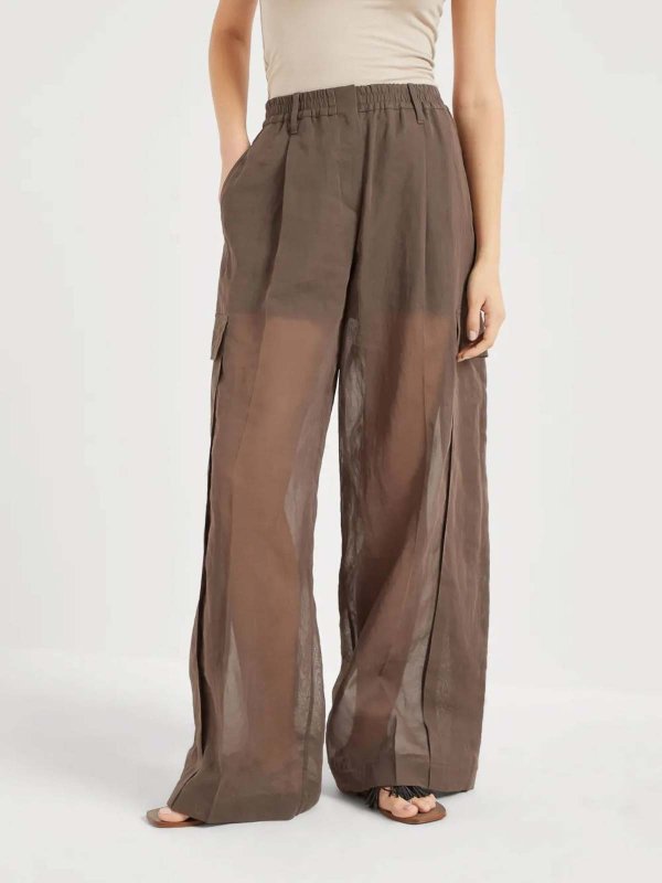 BRUNELLO CUCINELLI: tracksuit bottoms online - Cotton Organza Explorer Track Trousers