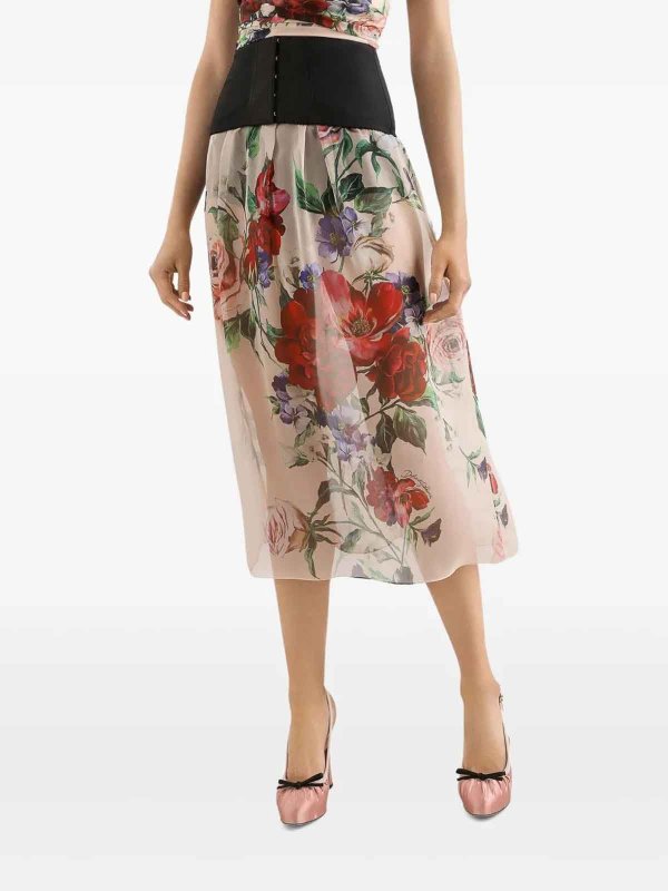 DOLCE & GABBANA: Knee length skirts & Midi online - Floral Print Skirt