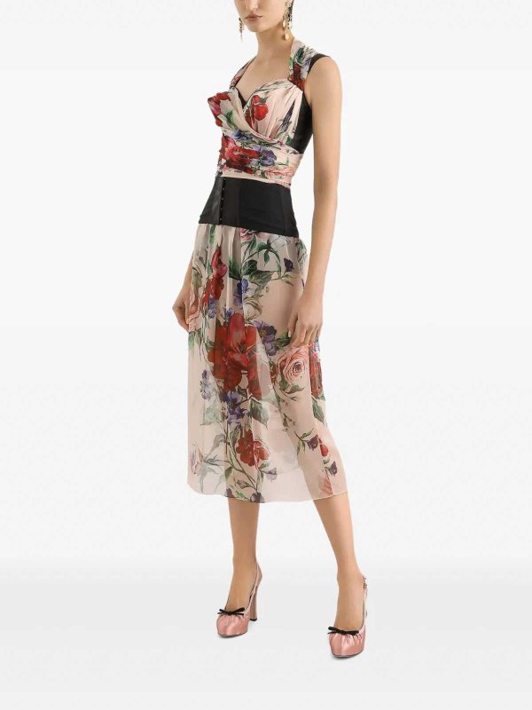 The Best Shops DOLCE & GABBANA: Knee length skirts & Midi - Floral Print Skirt