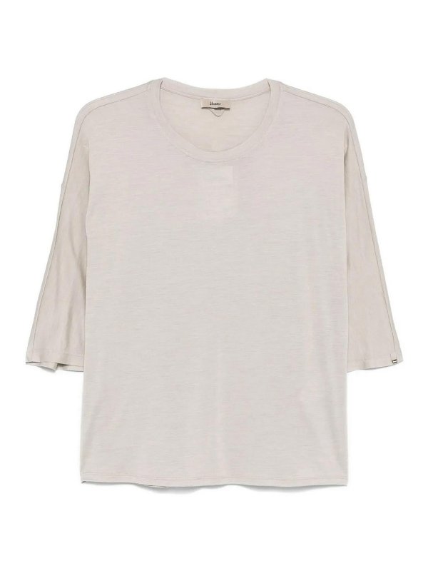 HERNO: Suéteres con cuello pico - Suéter Cuello Redondo - Beis