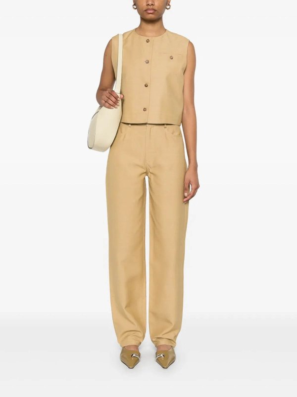 The Best Shops LOULOU STUDIO: Strickpullover mit Rundhalsausschnitt - Rundhalspullover - Gold