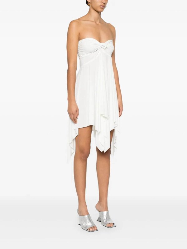 Norma Kamali: Knielange Kleider online - Knielanges Kleid - Weiß