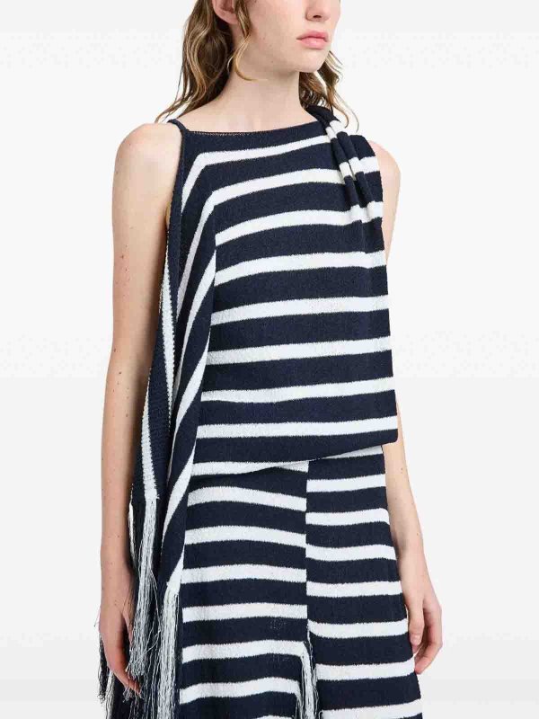 Proenza Schouler: Tops & Tank tops online - Yves Top In Stripe Fringed Knit