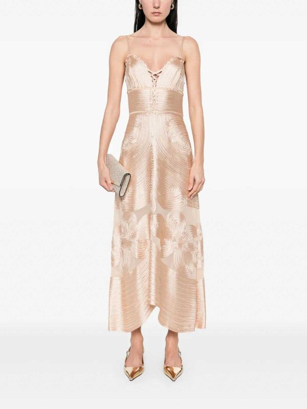 The Best Shops ULLA JOHNSON: Knielange Kleider - Knielanges Kleid - Beige