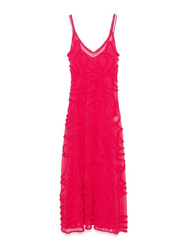 ULLA JOHNSON: ニーレングスドレス - 膝丈ドレス - 赤