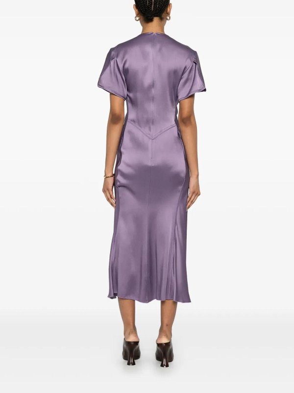膝丈ドレス - 紫 shop online: VICTORIA BECKHAM