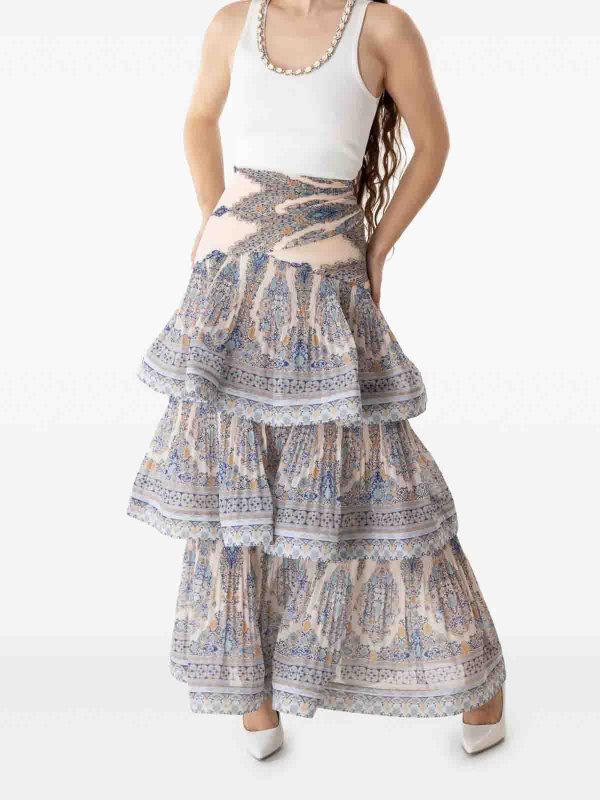 The Best Shops ZIMMERMANN: ニーレングススカート＆ミディ丈 - 膝丈/ミディスカート - ライトブルー