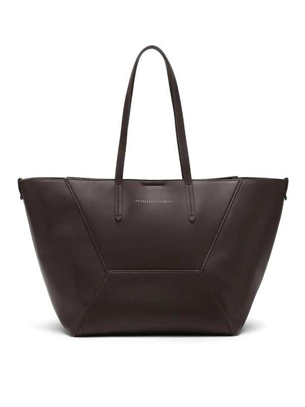 BRUNELLO CUCINELLI: トートバッグ - トートバッグ - ブラウン