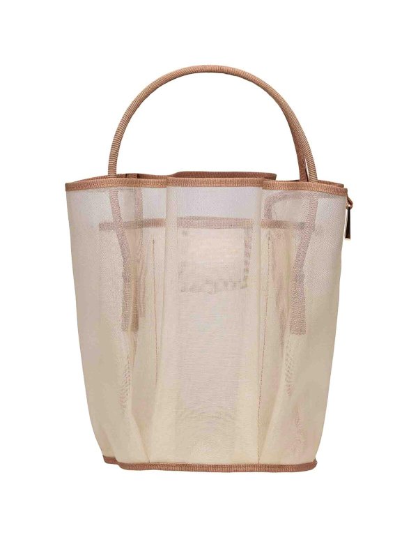 LA MILANESA: cross body bags - Hand bag on the net ivory color