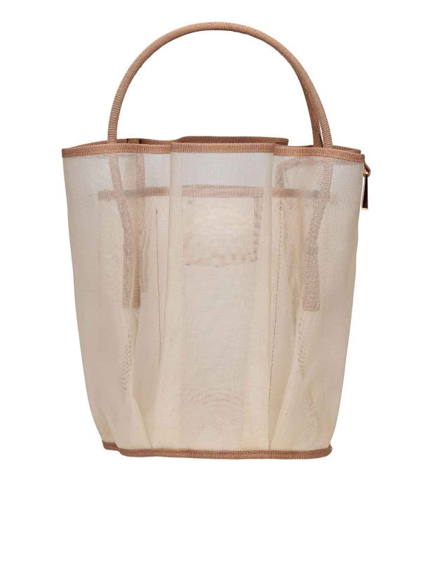 The Best Shops LA MILANESA: cross body bags - Hand bag on the net ivory color