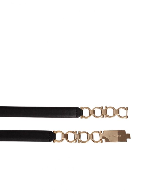 FERRAGAMO: cinture online - Cintura Bijoux In Pelle Colore Nero