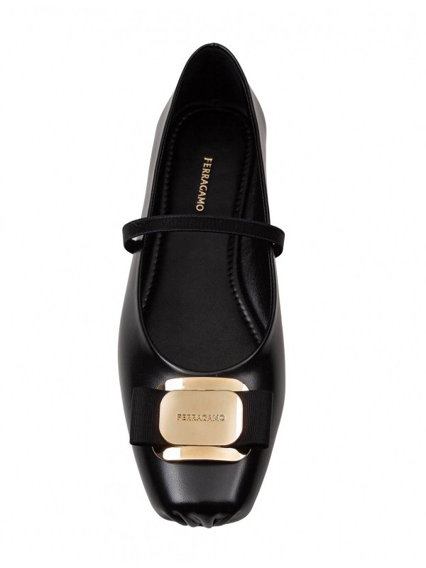 The Best Shops FERRAGAMO: ballerine - Ballerina Zina In Pelle Colore Nero