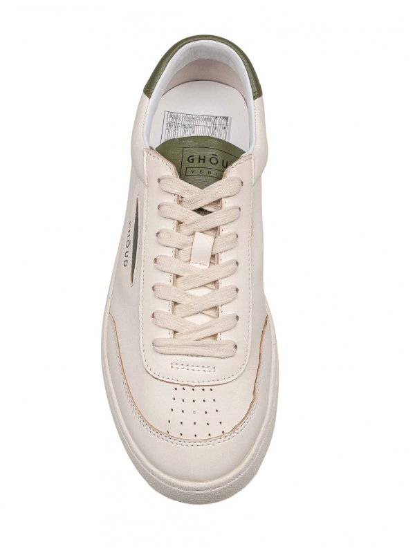 Ghoud Venice: sneakers online - Sneakers Lido In Pelle Colore Ivory E Verde