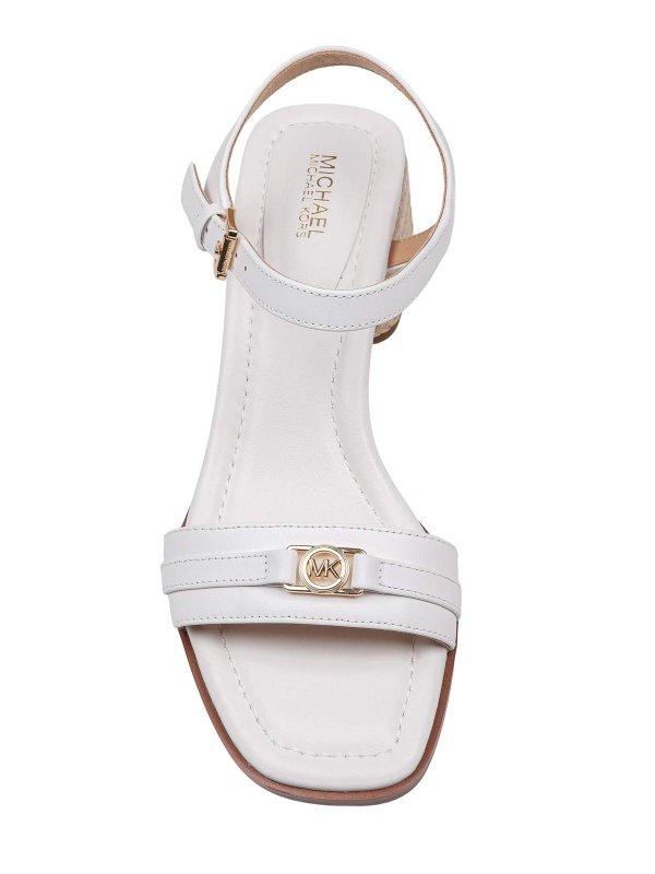 MICHAEL KORS: sandals online - Mandy sandal in white leather with ute heel