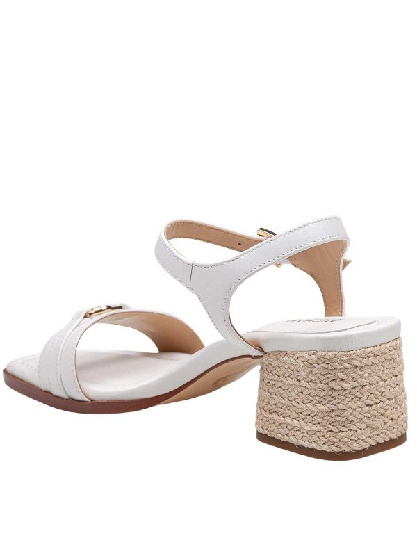 The Best Shops MICHAEL KORS: sandals - Mandy sandal in white leather with ute heel