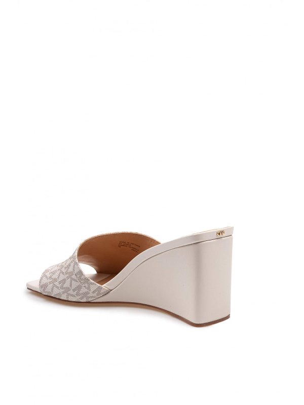 The Best Shops MICHAEL KORS: mules shoes - Sabot Merriam Wedge in Logo print canvas