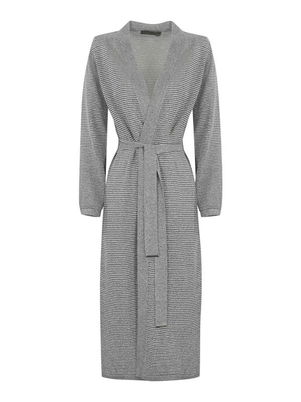 D.EXTERIOR: cardigans - Long Cardigan In Viscose And Lurex