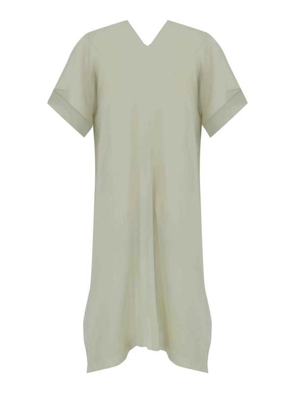 D.EXTERIOR: short coats online - Silk Georgette Duster Coat