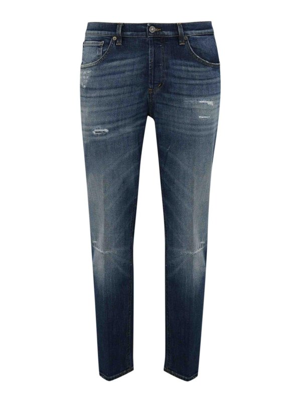 DONDUP: straight leg jeans - Blue Denim Trousers