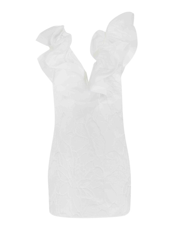 ELISABETTA FRANCHI: ニーレングスドレス online - 膝丈ドレス - 白