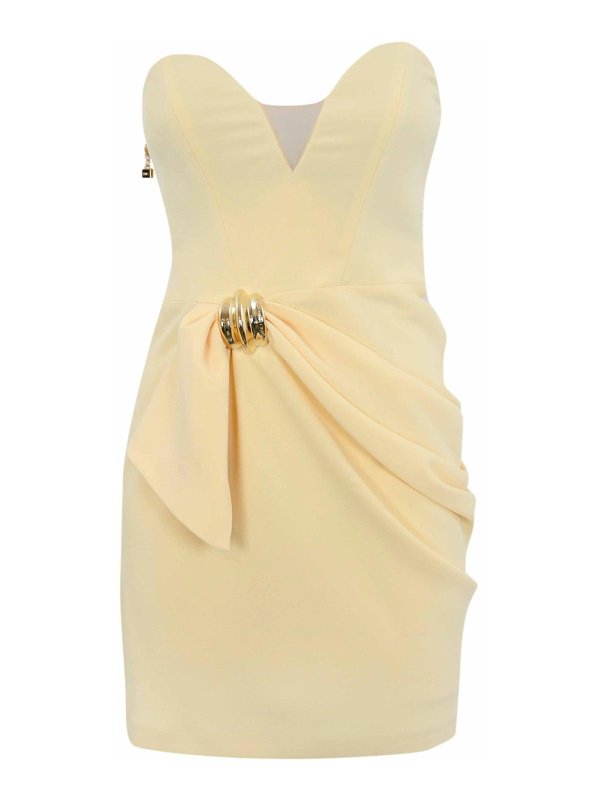 ELISABETTA FRANCHI: knee length dresses - Crepe Dress With Macro Bow