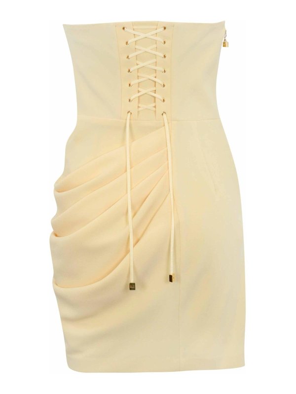 ELISABETTA FRANCHI: knee length dresses online - Crepe Dress With Macro Bow