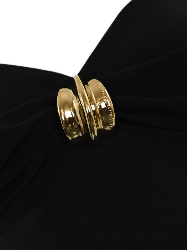 The Best Shops ELISABETTA FRANCHI: knee length dresses - Fluid Crepe Dress With Macro Bow