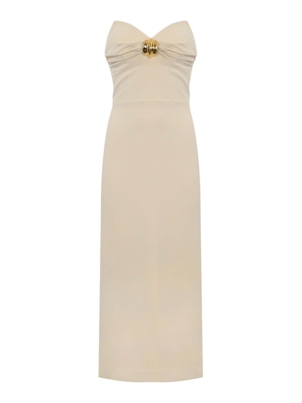 ELISABETTA FRANCHI: Vestidos media pierna - Vestido Midi - Crema