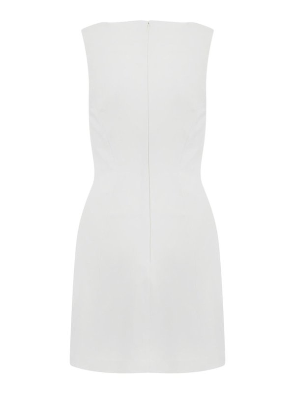 ELISABETTA FRANCHI: knee length dresses online - Light Crepe Dress With Floral Brooch