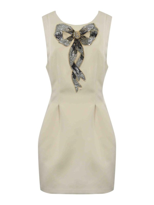 ELISABETTA FRANCHI: abiti al ginocchio - Abito Duchessa con fiocco di paillettes