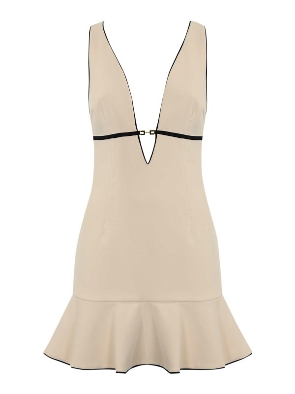 ELISABETTA FRANCHI: ニーレングスドレス - 膝丈ドレス - 白