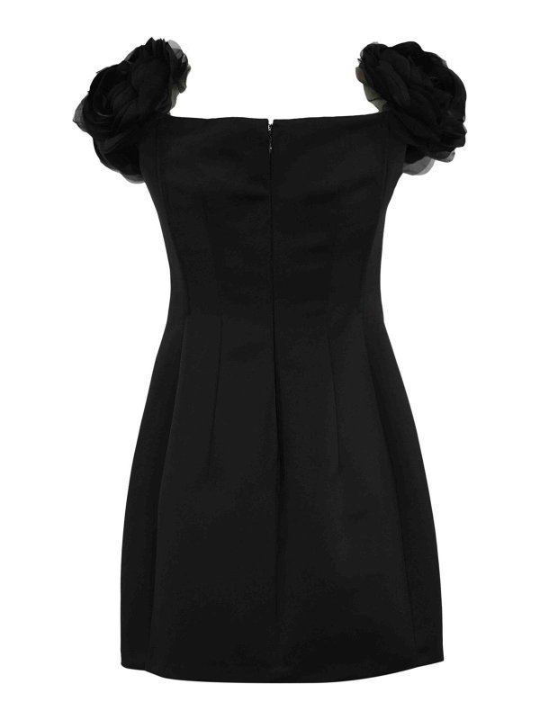 ELISABETTA FRANCHI: abiti da cocktail online - Abito corto Duchessa con fiori applicati