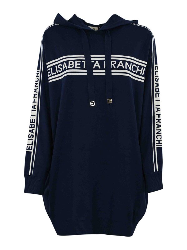 ELISABETTA FRANCHI: ニーレングスドレス - 膝丈ドレス - ブルー