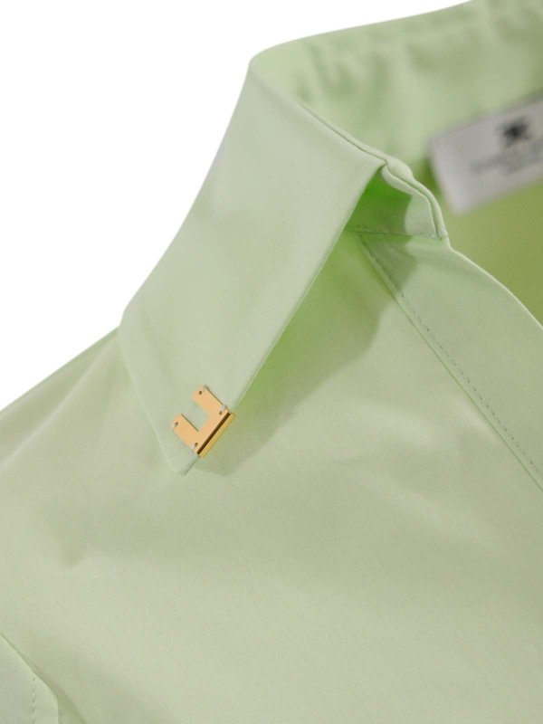 The Best Shops ELISABETTA FRANCHI: shirts - Satin Crop Shirt With Draping