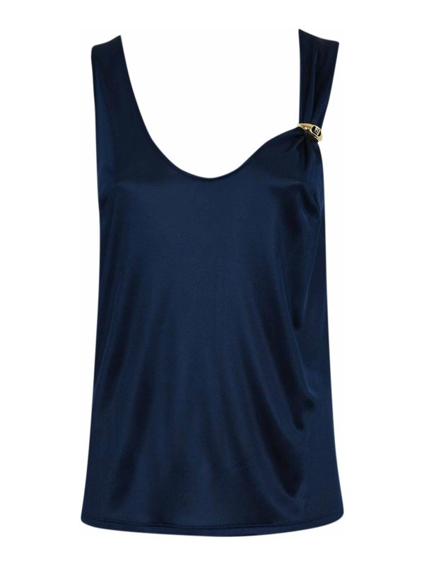 ELISABETTA FRANCHI: Tops y camisetas sin mangas - Top - Azul