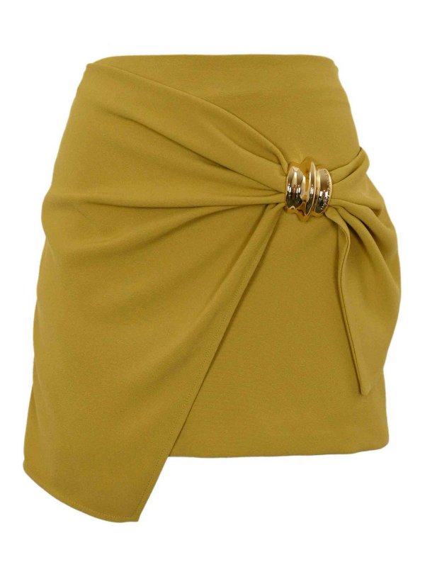 ELISABETTA FRANCHI: mini skirts - Fluid Crepe Skirt With Macro Bow