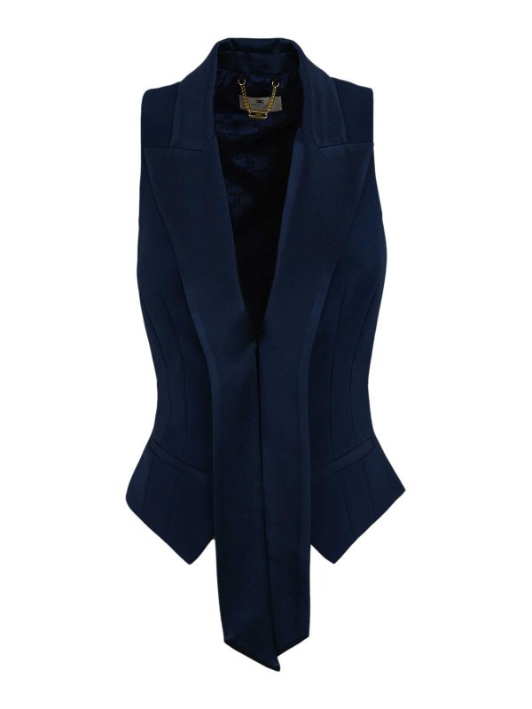 ELISABETTA FRANCHI: Chalecos - Chaleco - Azul