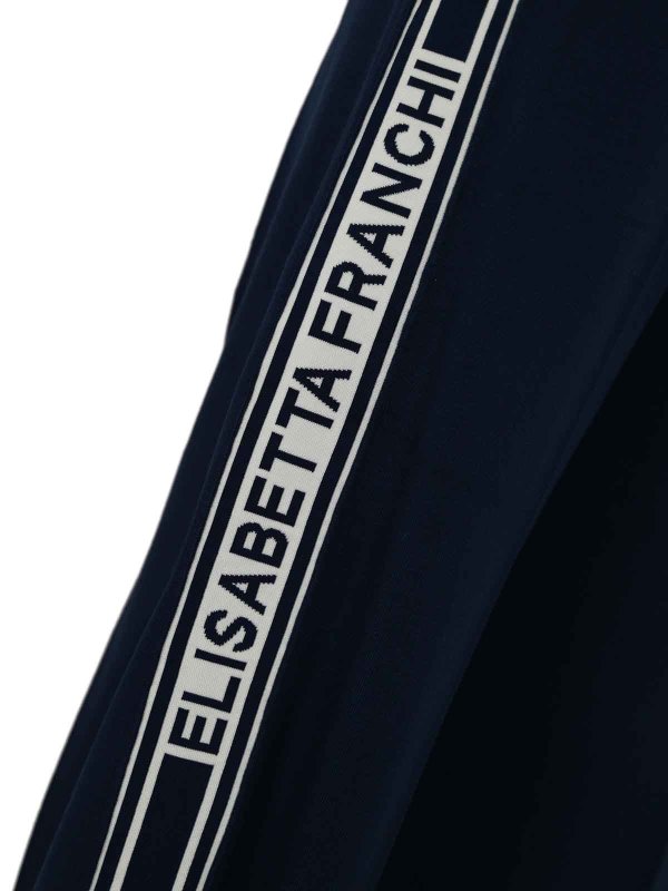 The Best Shops ELISABETTA FRANCHI: pantaloni casual - Pantaloni viscosi con bande di logo