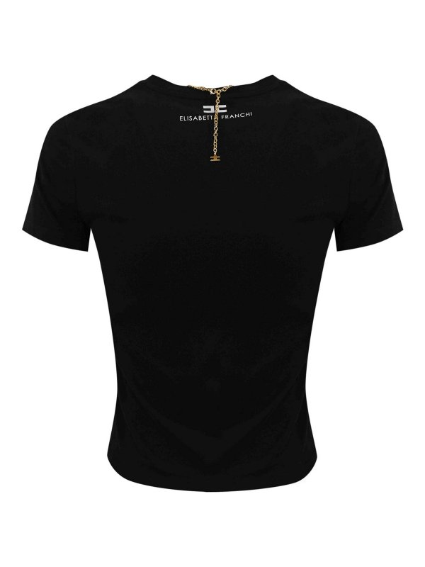ELISABETTA FRANCHI: t-shirt online - T-shirt della maglia con collana a prua