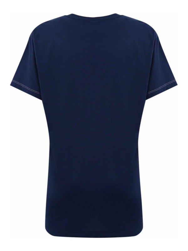 ELISABETTA FRANCHI: t-shirts online - Jersey T-Shirt With Print And Satin Bands