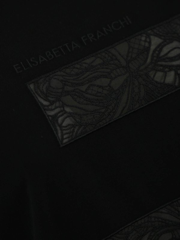 The Best Shops ELISABETTA FRANCHI: t-shirts - Jersey T-Shirt With Macro Voile Logo